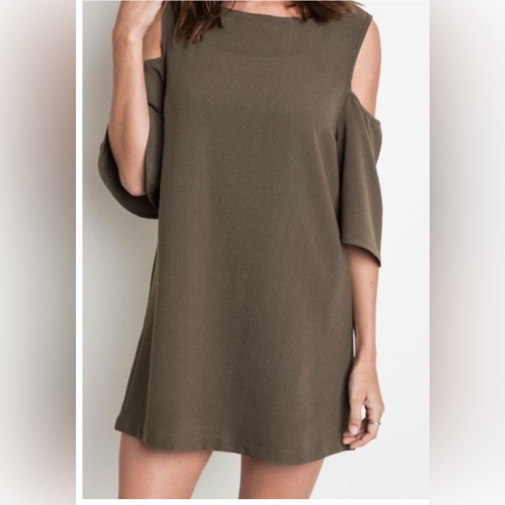 Olive Cold Shoulder Dress